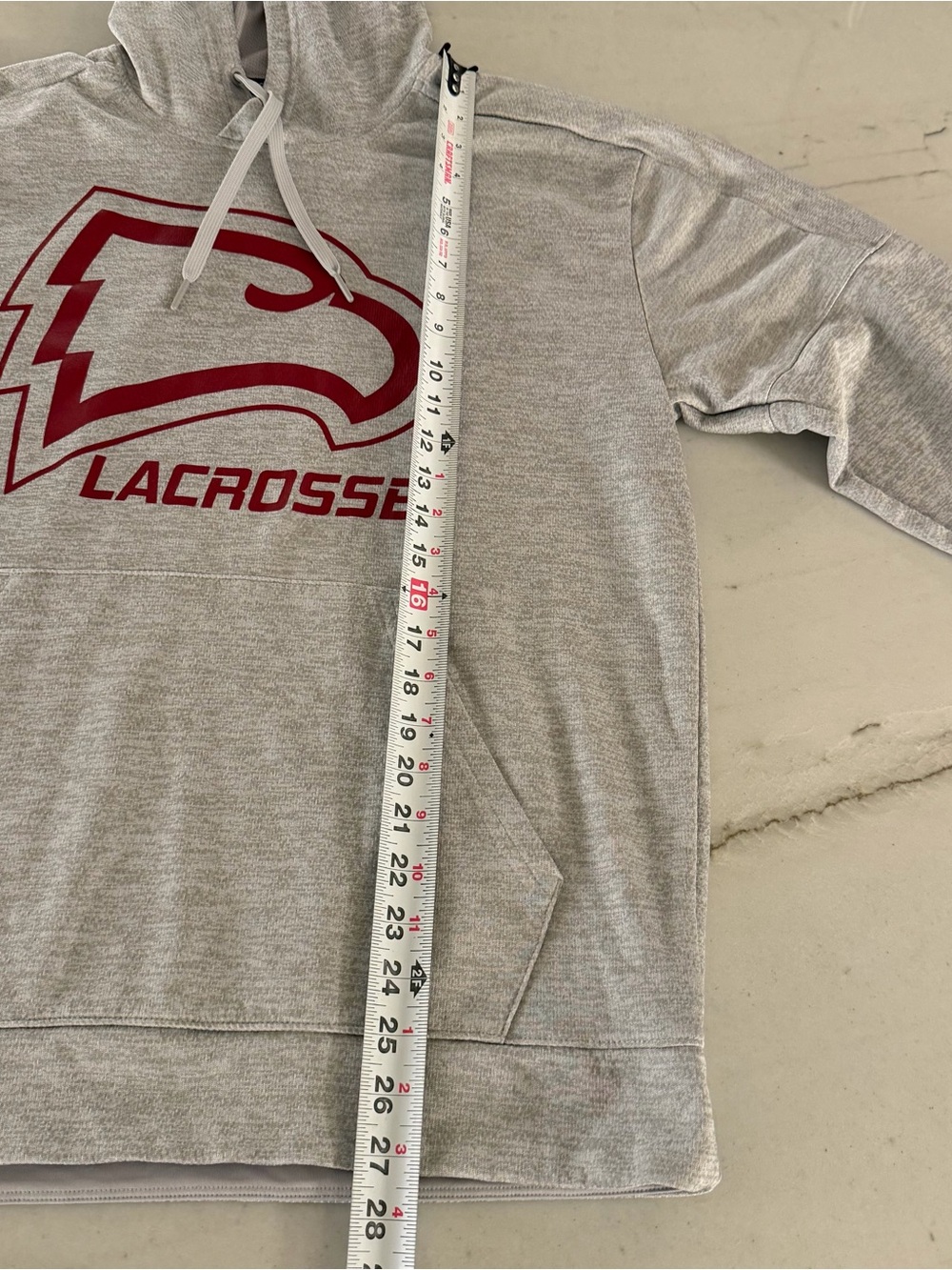 Winthrop University Eagles Lacrosse Issued Hoodie Shirt L Mens Adidas Gray - Picture 6 of 8